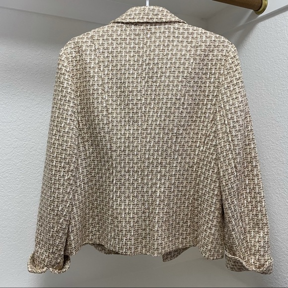 TALBOTS•CLASSY Heavy Weave Tweed Open Front Blazer Sz 14 - Picture 5 of 10